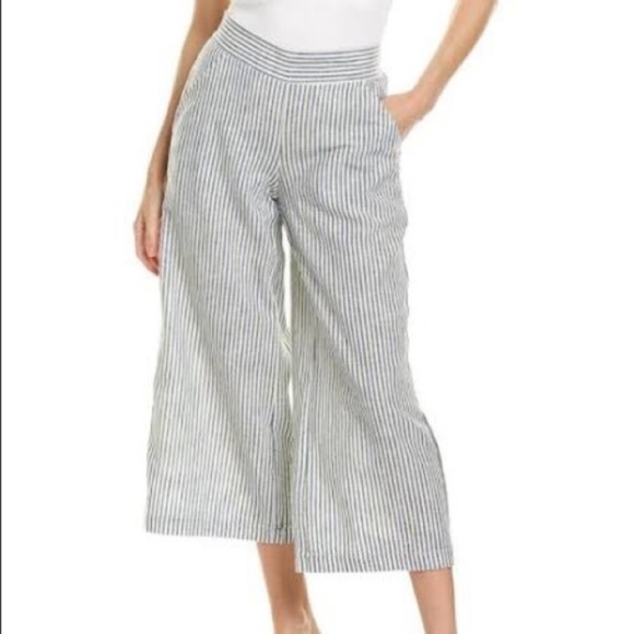 NWT Max Studio Linen Striped Wide Leg Pants - Picture 6 of 9